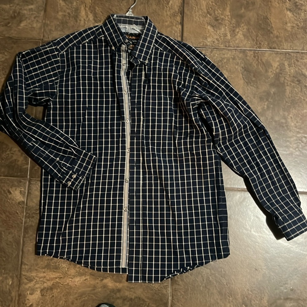 Men’s Ariat Button Down Dress Wear Shirt